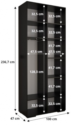 Šatní skříň Vela 4 bílý mat - 250 cm