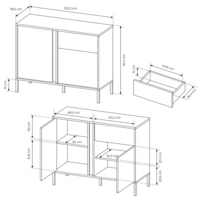 Komoda 103 2D1S Dast D