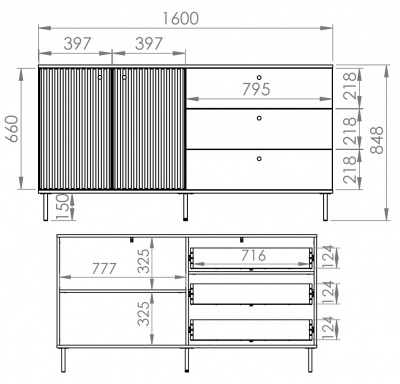 Komoda velká 160 cm Sophie 04