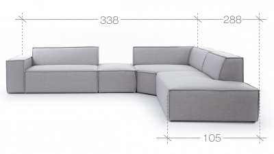 Sedací souprava Fondy 2BL + Pufa XL + RXL + OP
