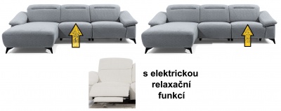 Sedací souprava Gappa OBL + 1 + 1BP - s elektrickým RELAX rozkladem 1x