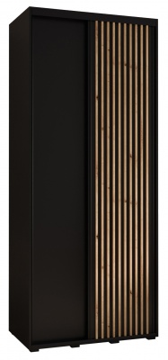 Šatní skříň Olinka 100 (hloubka 45 cm) - černá + černá