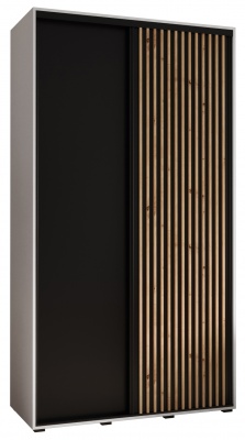 Šatní skříň Olinka 130 (hloubka 45 cm) - bílá + černá