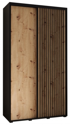 Šatní skříň Olinka 130 (hloubka 45 cm) - černá + Artisan
