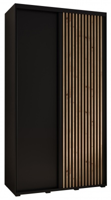 Šatní skříň Olinka 130 (hloubka 45 cm) - černá + černá