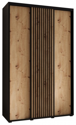 Šatní skříň Olinka 160 (hloubka 45 cm) - černá + Artisan