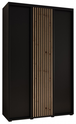 Šatní skříň Olinka 160 (hloubka 60 cm) - černá + černá
