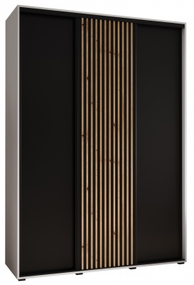 Šatní skříň Olinka 170 (hloubka 60 cm) - bílá + černá