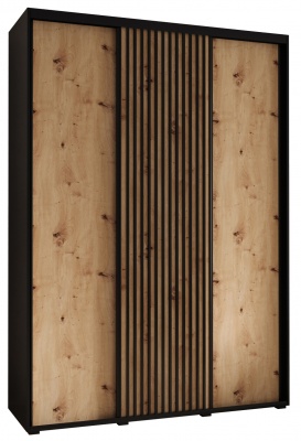 Šatní skříň Olinka 170 (hloubka 60 cm) - černá + Artisan