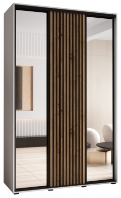 Šatní skříň Olinka 2 160 (hloubka 60 cm) - bílá + Artisan + zrcadlo