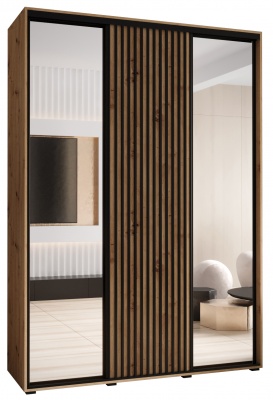 Šatní skříň Olinka 2 180 (hloubka 60 cm) - Artisan + Artisan + zrcadlo