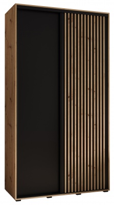 Šatní skříň Sofinka 130 (hloubka 45 cm) - Artisan + černá