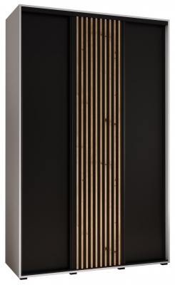 Šatní skříň Sofinka 150 (hloubka 60 cm) - bílá + černá