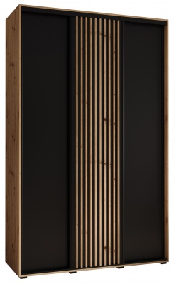 Šatní skříň Sofinka 160 (hloubka 60 cm) - Artisan + černá