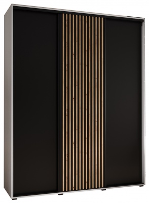 Šatní skříň Sofinka 200 (hloubka 60 cm) - bílá + černá
