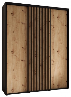 Šatní skříň Sofinka 200 (hloubka 60 cm) - černá + Artisan