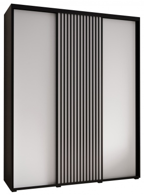Šatní skříň Sofinka 200 (hloubka 60 cm) - černá + bílá