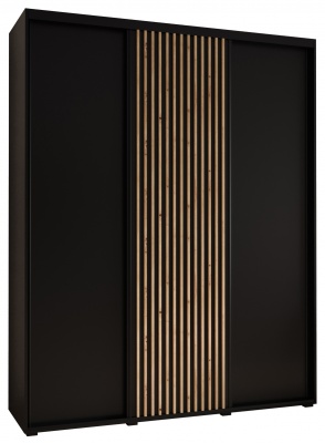 Šatní skříň Sofinka 200 (hloubka 60 cm) - černá + černá