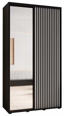 Šatní skříň Sofinka 2 130 (hloubka 60 cm) - černá + bílá + zrcadlo