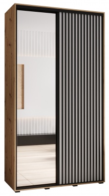 Šatní skříň Sofinka 2 140 (hloubka 60 cm) - Artisan + bílá + zrcadlo