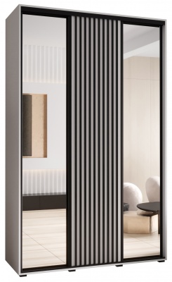 Šatní skříň Sofinka 2 150 (hloubka 60 cm) - bílá + bílá + zrcadlo