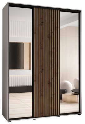 Šatní skříň Sofinka 2 180 (hloubka 60 cm) - bílá + Artisan + zrcadlo