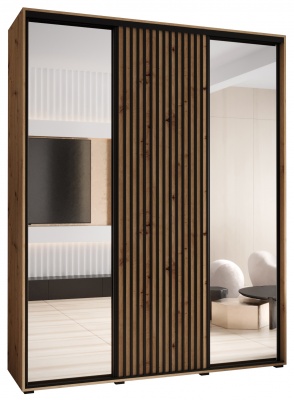 Šatní skříň Sofinka 2 200 (hloubka 60 cm) - Artisan + Artisan + zrcadlo