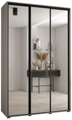 Šatní skříň Drahuška 2 150  (hloubka 45 cm) - Kašmír + černá