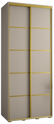Šatní skříň Drahuška 4 100  (hloubka 45 cm) - Kašmír + zlatá