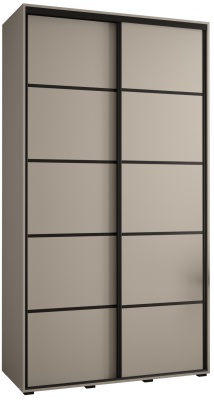Šatní skříň Drahuška 4 140  (hloubka 45 cm) - Kašmír + černá