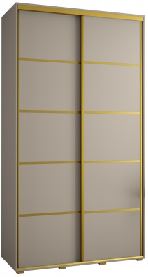Šatní skříň Drahuška 4 140  (hloubka 45 cm) - Kašmír + zlatá