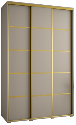 Šatní skříň Drahuška 4 150  (hloubka 45 cm) - Kašmír + zlatá