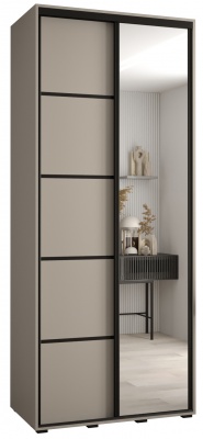 Šatní skříň Drahuška 5 110  (hloubka 45 cm) - Kašmír + černá