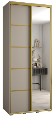 Šatní skříň Drahuška 5 120  (hloubka 45 cm) - Kašmír + zlatá