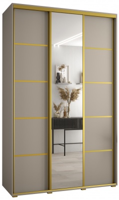 Šatní skříň Drahuška 5 150  (hloubka 45 cm) - Kašmír + zlatá