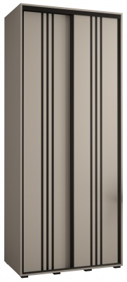 Šatní skříň Drahuška 6 110  (hloubka 45 cm) - Kašmír + černá