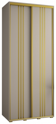 Šatní skříň Drahuška 6 110  (hloubka 45 cm) - Kašmír + zlatá