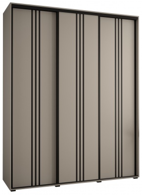 Šatní skříň Drahuška 6 190  (hloubka 45 cm) - Kašmír + černá