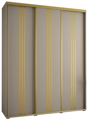Šatní skříň Drahuška 6 200  (hloubka 45 cm) - Kašmír + zlatá