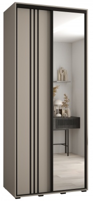 Šatní skříň Drahuška 7 110  (hloubka 45 cm) - Kašmír + černá