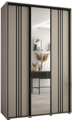 Šatní skříň Drahuška 7 150  (hloubka 45 cm) - Kašmír + černá