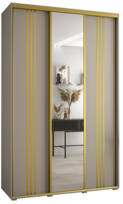 Šatní skříň Drahuška 7 150  (hloubka 45 cm) - Kašmír + zlatá