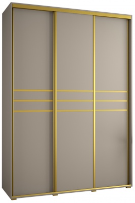 Šatní skříň Drahuška 10 180  (hloubka 45 cm) - Kašmír + zlatá
