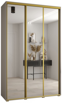 Šatní skříň Drahuška 2 150  (hloubka 60 cm) - Kašmír + zlatá