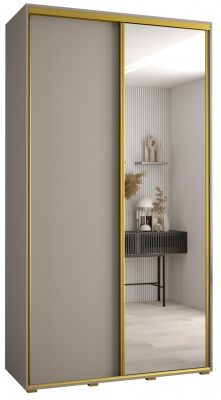 Šatní skříň Drahuška 3 140  (hloubka 60 cm) - Kašmír + zlatá