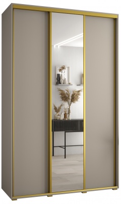 Šatní skříň Drahuška 3 150  (hloubka 60 cm) - Kašmír + zlatá