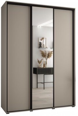 Šatní skříň Drahuška 3 180  (hloubka 60 cm) - Kašmír + černá