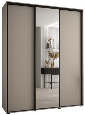 Šatní skříň Drahuška 3 200  (hloubka 60 cm) - Kašmír + černá