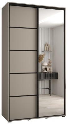 Šatní skříň Drahuška 5 140  (hloubka 60 cm) - Kašmír + černá