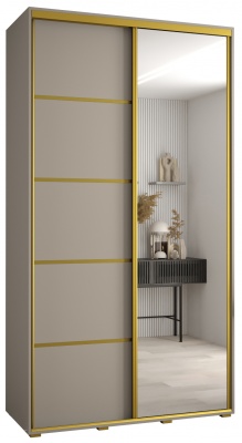 Šatní skříň Drahuška 5 140  (hloubka 60 cm) - Kašmír + zlatá